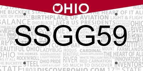 SSGG59 Ohio License Plate