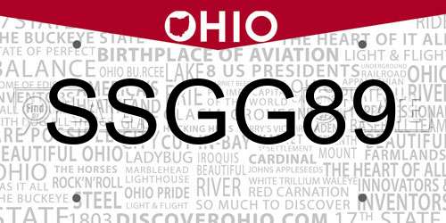 SSGG89 Ohio License Plate