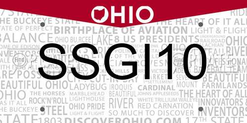 SSGI10 Ohio License Plate