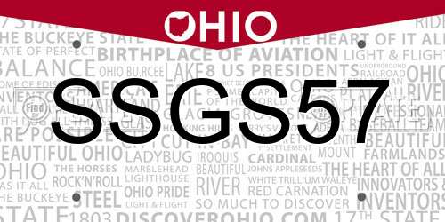 SSGS57 Ohio License Plate