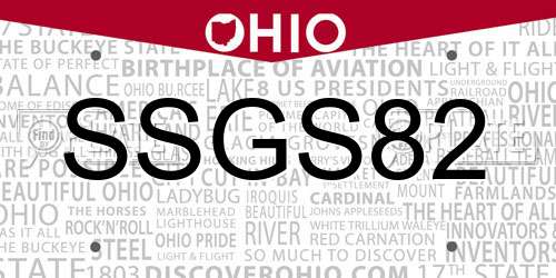 SSGS82 Ohio License Plate