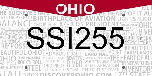 SSI255 Ohio License Plate
