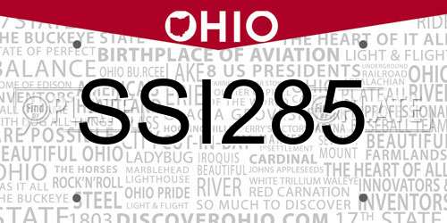SSI285 Ohio License Plate