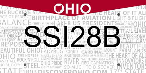 SSI28B Ohio License Plate