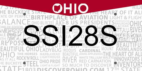 SSI28S Ohio License Plate