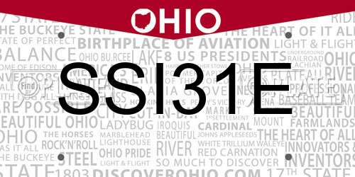 SSI31E Ohio License Plate