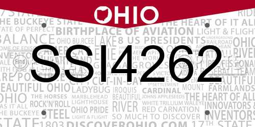 SSI4262 Ohio License Plate
