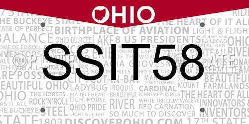 SSIT58 Ohio License Plate