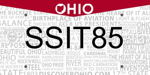 SSIT85 Ohio License Plate
