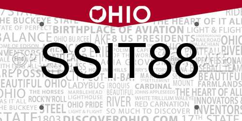 SSIT88 Ohio License Plate