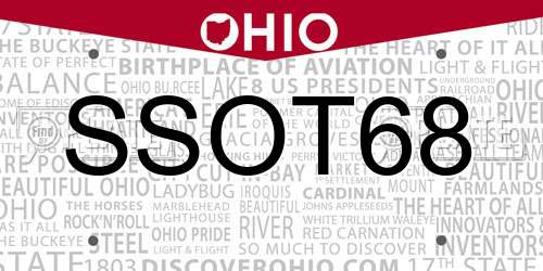 SSOT68 Ohio License Plate