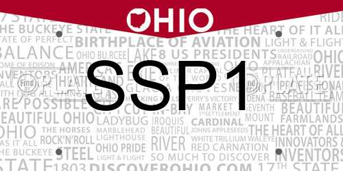 SSP1 Ohio License Plate