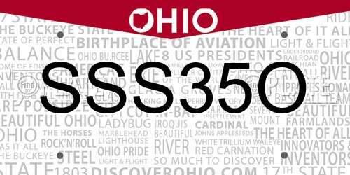 SSS35O Ohio License Plate