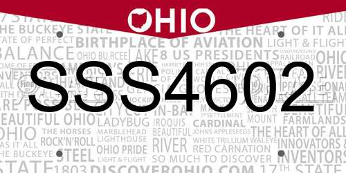 SSS4602 Ohio License Plate