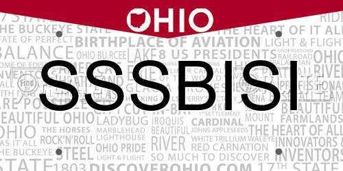 SSSBISI Ohio License Plate