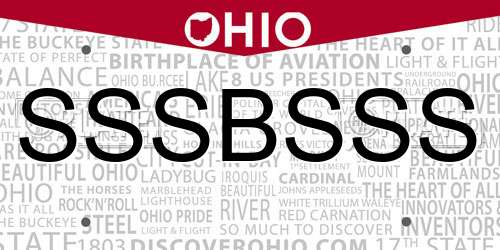 SSSBSSS Ohio License Plate