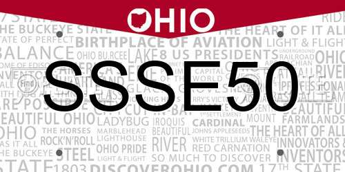 SSSE50 Ohio License Plate