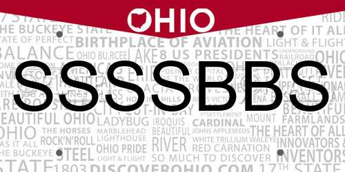 SSSSBBS Ohio License Plate