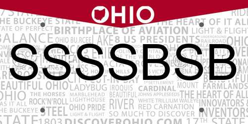 SSSSBSB Ohio License Plate