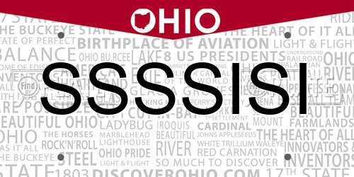 SSSSISI Ohio License Plate