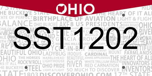 SST1202 Ohio License Plate