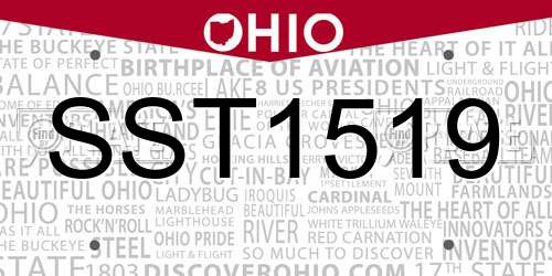SST1519 Ohio License Plate