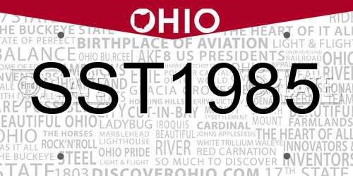 SST1985 Ohio License Plate
