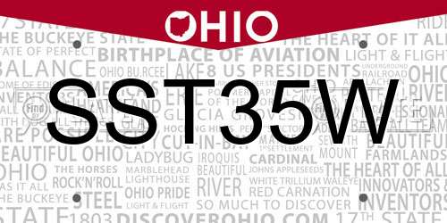 SST35W Ohio License Plate