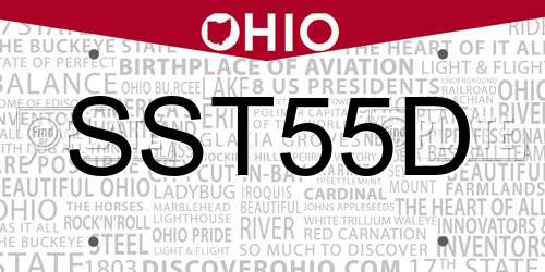 SST55D Ohio License Plate