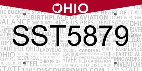 SST5879 Ohio License Plate