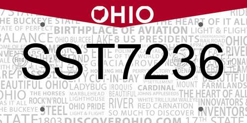 SST7236 Ohio License Plate