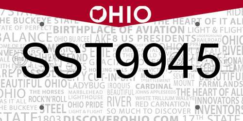 SST9945 Ohio License Plate