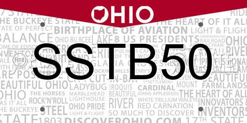SSTB50 Ohio License Plate