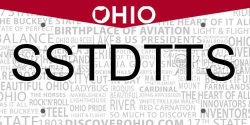 SSTDTTS Ohio License Plate