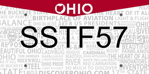 SSTF57 Ohio License Plate