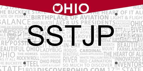 SSTJP Ohio License Plate
