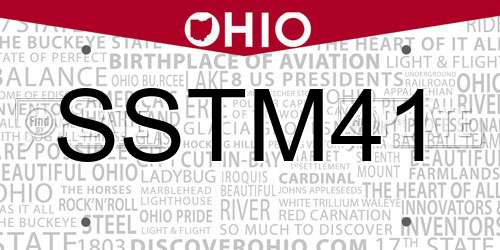 SSTM41 Ohio License Plate