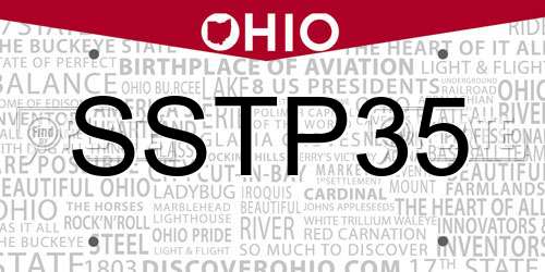 SSTP35 Ohio License Plate