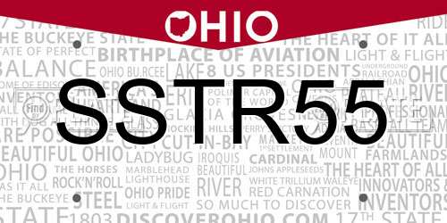 SSTR55 Ohio License Plate