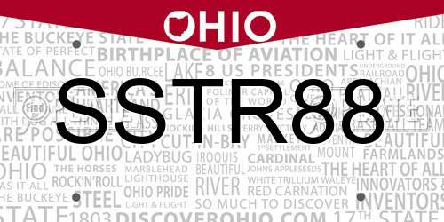 SSTR88 Ohio License Plate