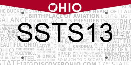 SSTS13 Ohio License Plate