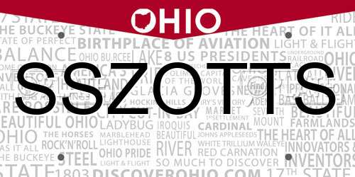 SSZOTTS Ohio License Plate