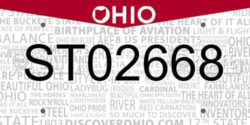 ST02668 Ohio License Plate