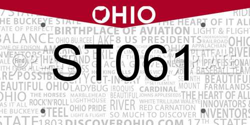 ST061 Ohio License Plate