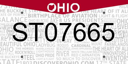 ST07665 Ohio License Plate