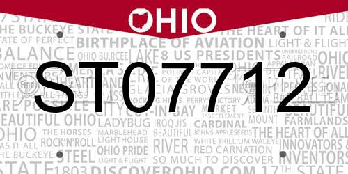 ST07712 Ohio License Plate
