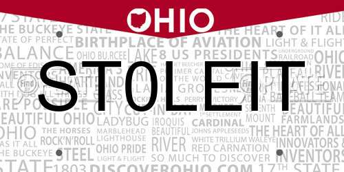ST0LEIT Ohio License Plate
