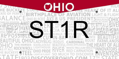 ST1R Ohio License Plate