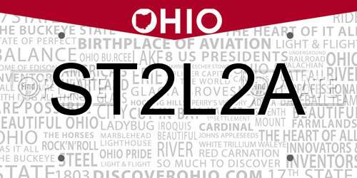 ST2L2A Ohio License Plate