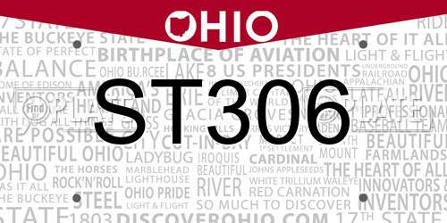 ST306 Ohio License Plate